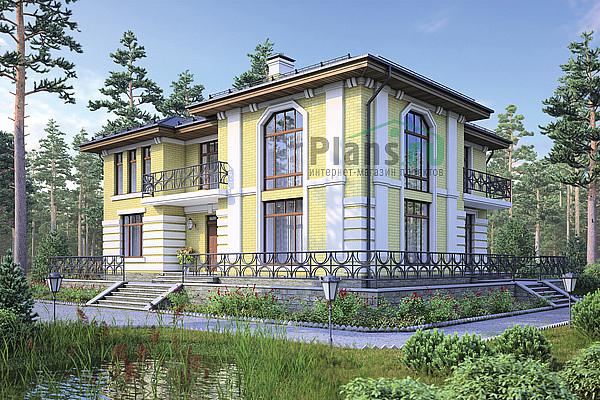 Проект дома Кирпичный двухэтажный дом 38-48 Визуализация фасада