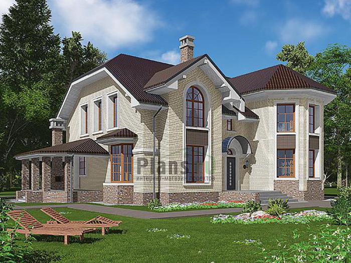 Проект дома Кирпичный одноэтажный дом с мансардой 42-36 Визуализация фасада