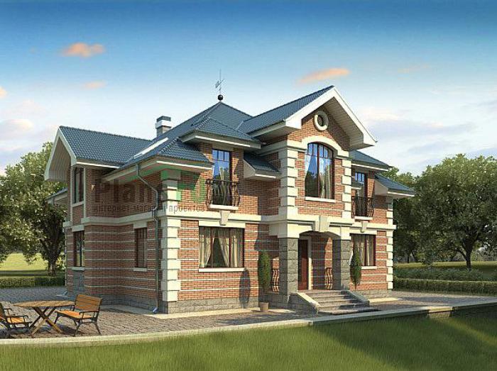 Проект дома Бетонный загородный дом с мансардой 53-33 Визуализация фасада