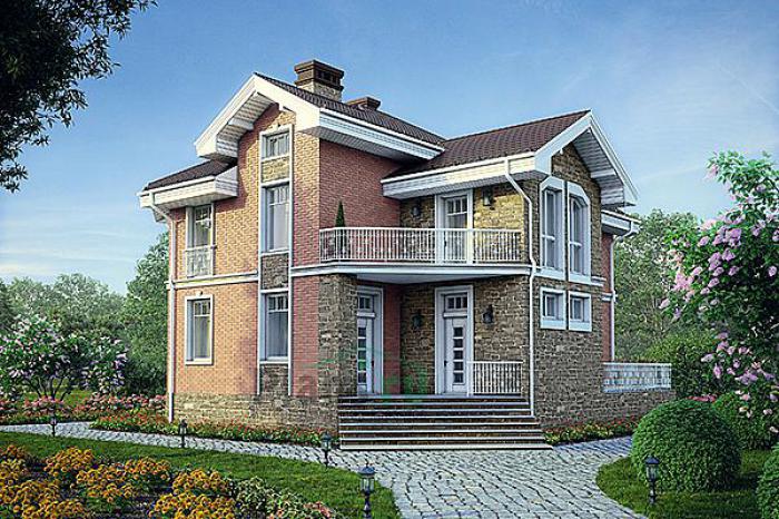 Проект дома Кирпичный двухэтажный дом 39-85 Визуализация фасада