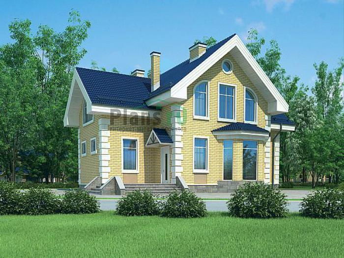 Проект дома Кирпичный загородный дом с мансардой 72-04 Визуализация фасада