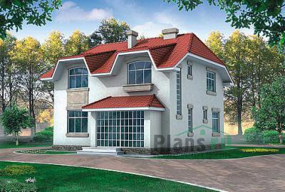 Проект дома Кирпичный 1-этажный дом с мансардой 32-35