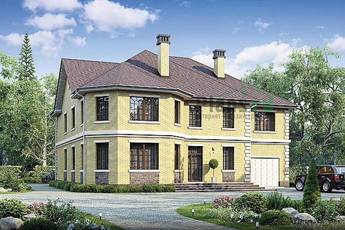 Проект дома Кирпичный двухэтажный загородный дом 39-97 Визуализация фасада