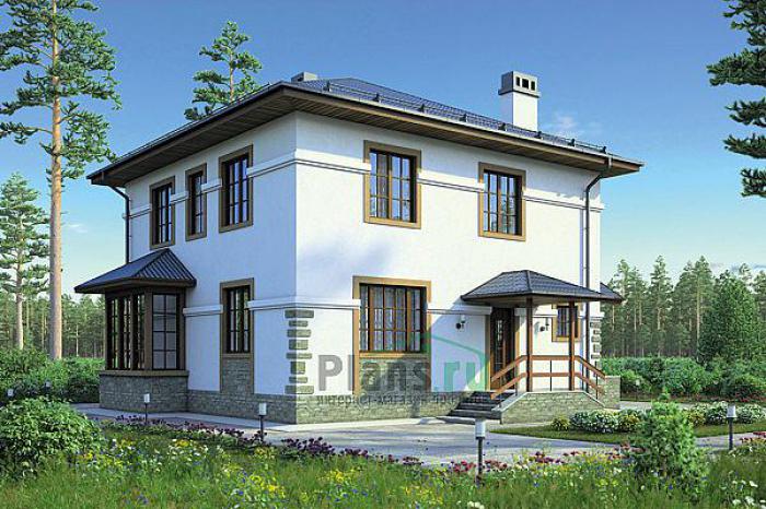 Проект дома Бетонный двухэтажный дом 55-60 Визуализация фасада