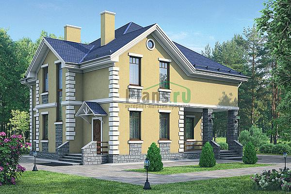 Проект дома Кирпичный мансардный дом 71-95 Визуализация фасада