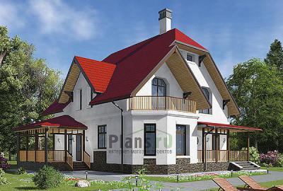 Проект дома Кирпичный дом с мансардой 41-99