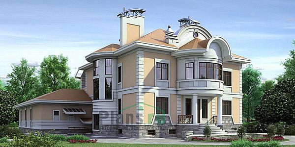 Проект дома Кирпичный загородный дом в два этажа плюс мансарда 35-24 Визуализация фасада
