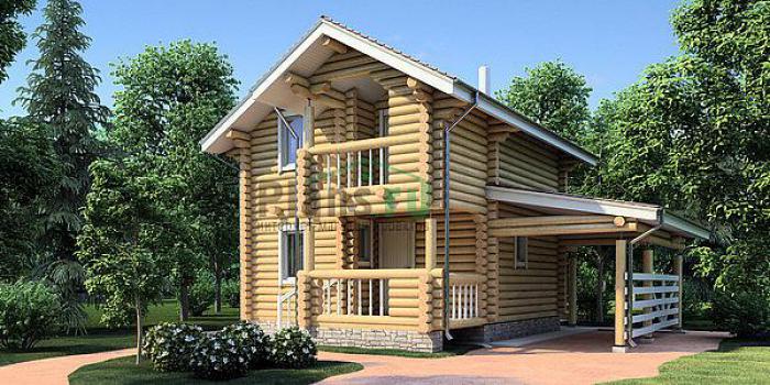 Проект дома Деревянный одноэтажный дом с мансардой 11-46 Визуализация фасада