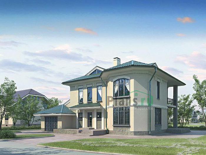 Проект дома Кирпичный одноэтажный коттедж с мансардой 70-83 Визуализация фасада
