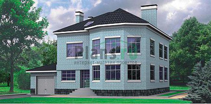 Проект дома Кирпичный двухэтажный дом 31-63 Визуализация фасада