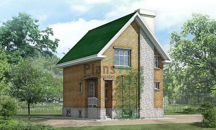 Проект дома Кирпичный двухэтажный дом с мансардой и цокольным этажом 32-99 Визуализация фасада