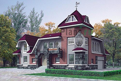 Проект дома Деревянный двухэтажный дом 10-36 Визуализация фасада