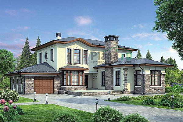 Проект дома Кирпичный дом с мансардой 37-93 Визуализация фасада