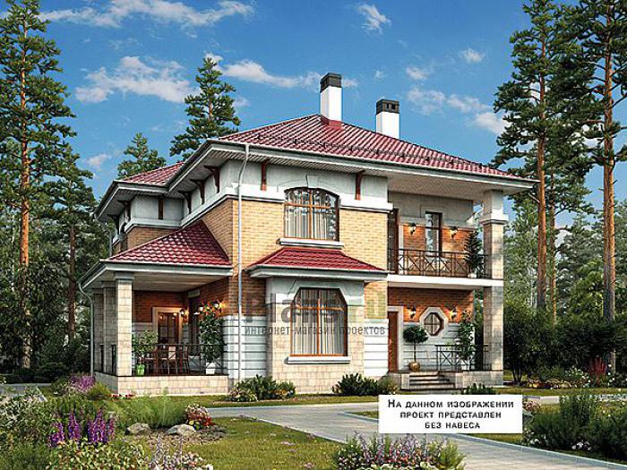Проект дома Кирпичный двухэтажный дом 44-24 Визуализация фасада