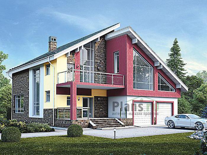 Проект дома Кирпичный дом с мансардой и подвалом 43-49 Визуализация фасада