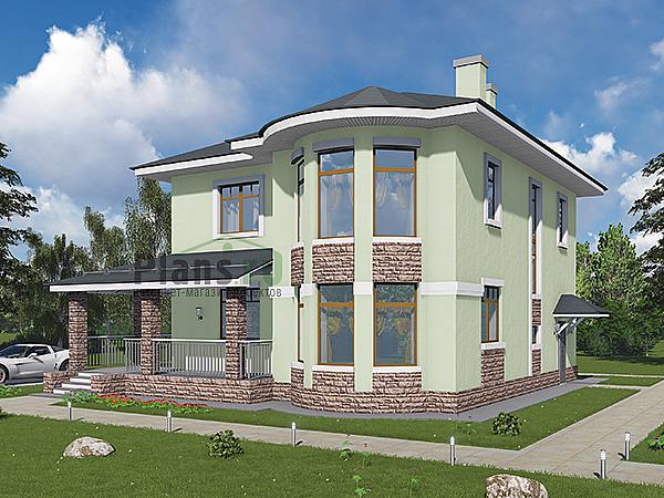 Проект дома Бетонный одноэтажный дом 60-75 Визуализация фасада