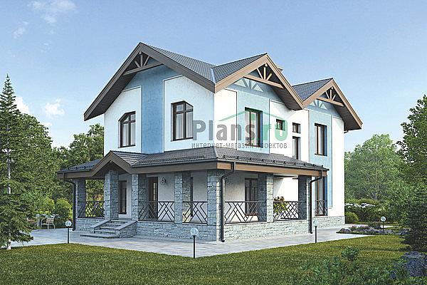 Проект дома Кирпичный одноэтажный дом с мансардой 73-21 Визуализация фасада