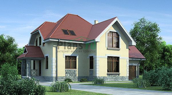 Проект дома Кирпичный двухэтажный загородный дом 70-65 Визуализация фасада