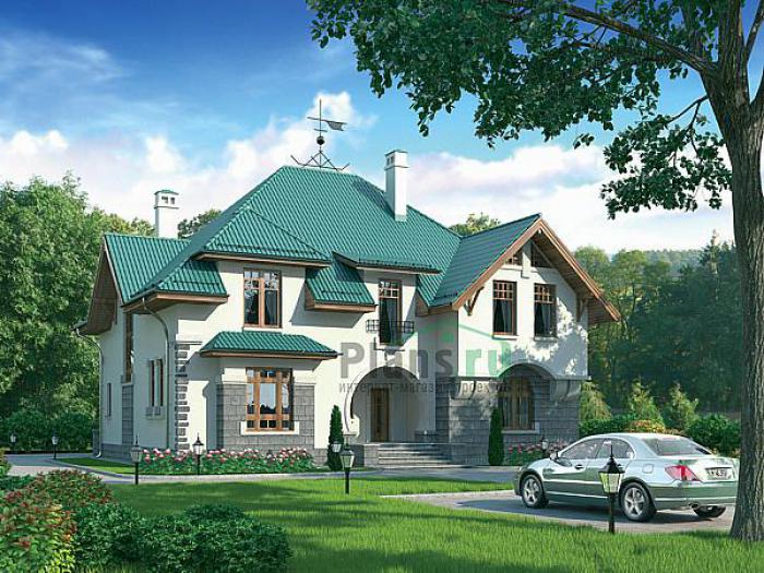 Проект дома Кирпичный мансардный дом 37-70 Визуализация фасада