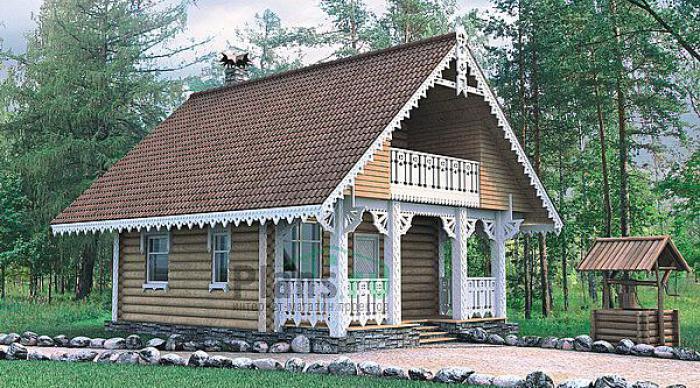 Проект дома Деревянный загородный дом с мансардой 10-82 Визуализация фасада