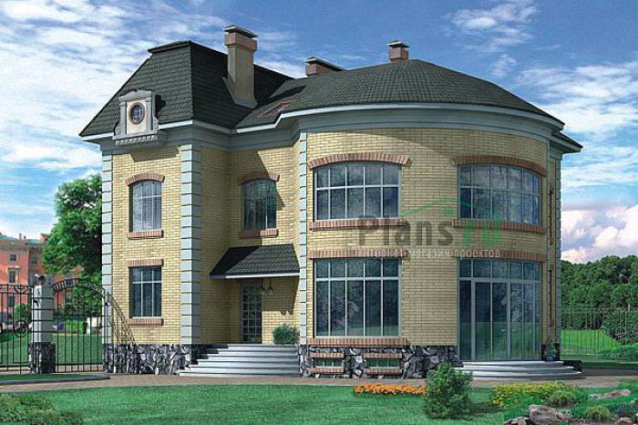 Проект дома Кирпичный двухэтажный дом с подвалом 32-64 Визуализация фасада