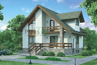 Проект дома Кирпичный дом с цоколем и жилой мансардой 71-90