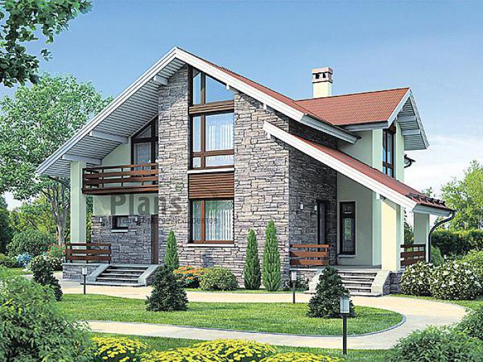Проект дома Бетонный 1-этажный дом с мансардой 65-10 Визуализация фасада