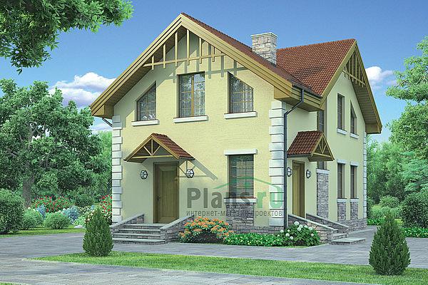 Проект дома Бетонный 1-этажный дом с мансардой 54-35 Визуализация фасада