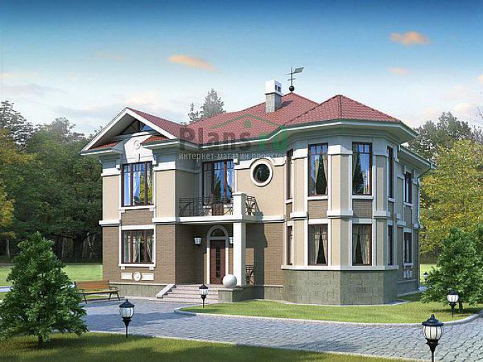 Проект дома Бетонный дом с мансардой 53-80 Визуализация фасада