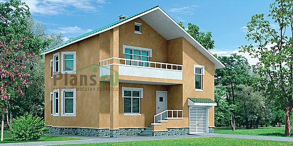 Проект дома Кирпичный загородный дом в два полных этажа 31-45 Визуализация фасада