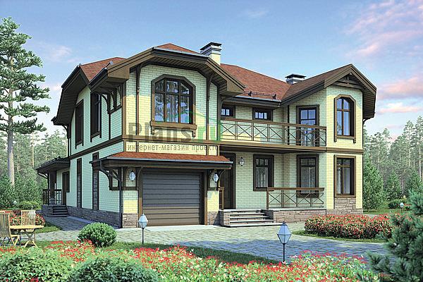 Проект дома Кирпичный одноэтажный коттедж с мансардой 38-59 Визуализация фасада