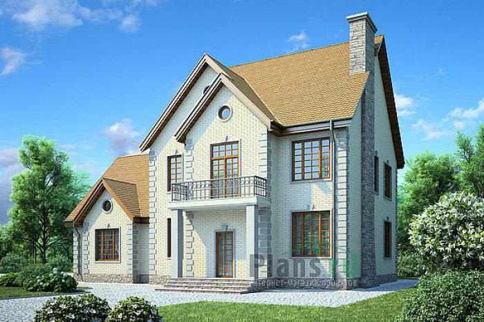 Проект дома Кирпичный загородный дом в два полных этажа 71-41 Визуализация фасада