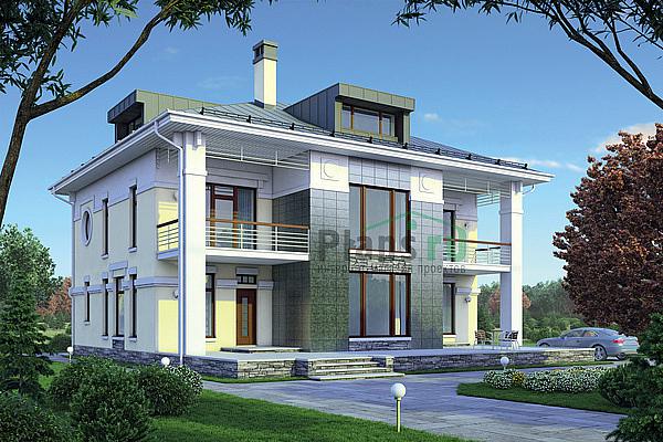Проект дома Кирпичный двухэтажный коттедж 38-75 Визуализация фасада