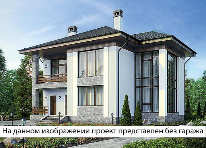 Проект дома Бетонный 1-этажный дом 58-47 Визуализация фасада