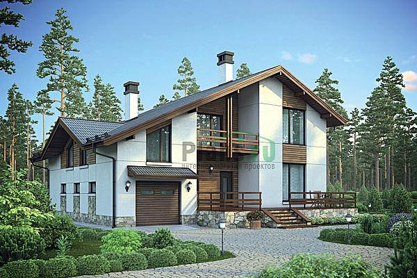 Проект дома Кирпичный дом с мансардой 72-99 Визуализация фасада