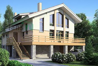 Проект дома Кирпичный дом с мансардой и цоколем 36-26