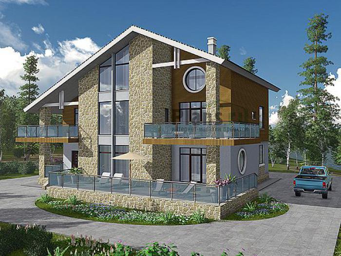 Проект дома Кирпичный одноэтажный дом 41-26 Визуализация фасада