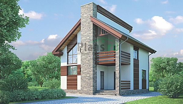 Проект дома Кирпичный мансардный дом 71-56 Визуализация фасада