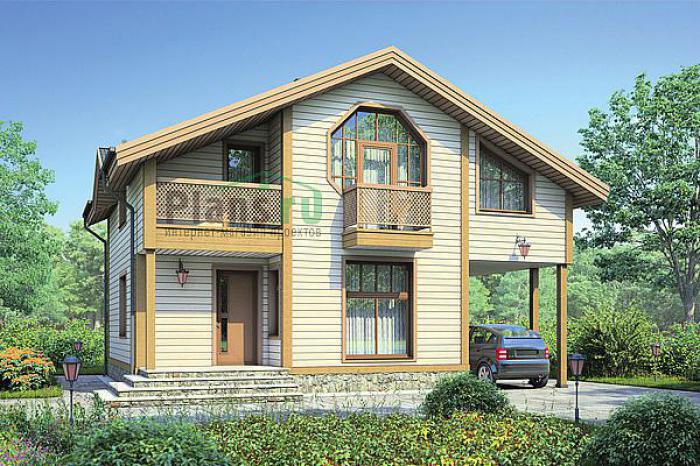Проект дома Деревянный мансардный дом 12-29 Визуализация фасада