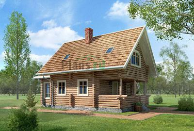 Проект дома Деревянный одноэтажный дом с мансардой 11-34