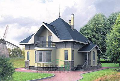 Проект дома Бетонный загородный дом с мансардой 50-93