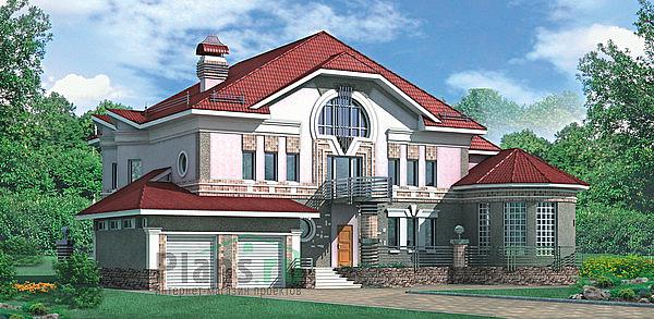 Проект дома Бетонный 2-х этажный дом с мансардой 51-35 Визуализация фасада