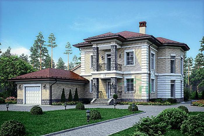 Проект дома Кирпичный коттедж в два полных этажа 39-86 Визуализация фасада