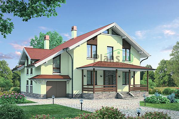 Проект дома Кирпичный коттедж с мансардой 72-40 Визуализация фасада