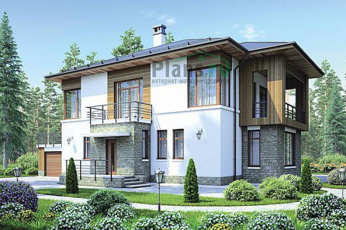 Проект дома Кирпичный двухэтажный коттедж 38-47 Визуализация фасада