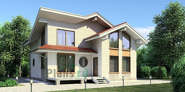 Проект дома Деревянный мансардный дом 11-56 Визуализация фасада