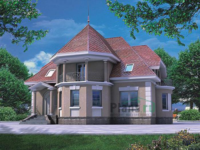 Проект дома Бетонный двухэтажный дом 51-30 Визуализация фасада