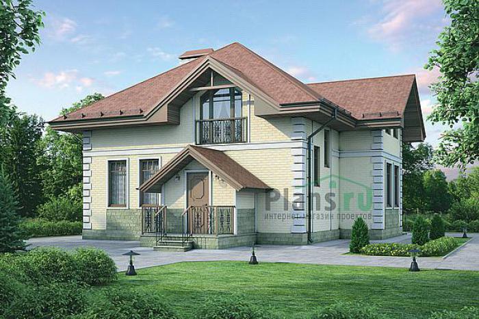 Проект дома Кирпичный мансардный дом 37-37 Визуализация фасада