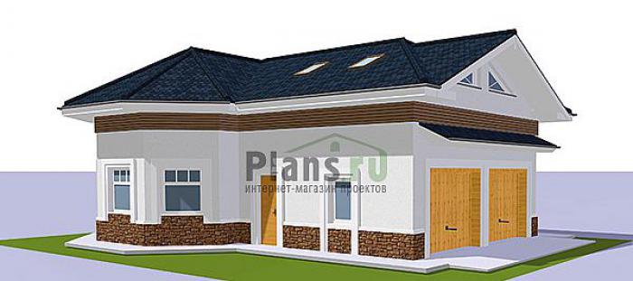 Проект дома Кирпичный загородный дом с мансардой 41-95 Визуализация фасада