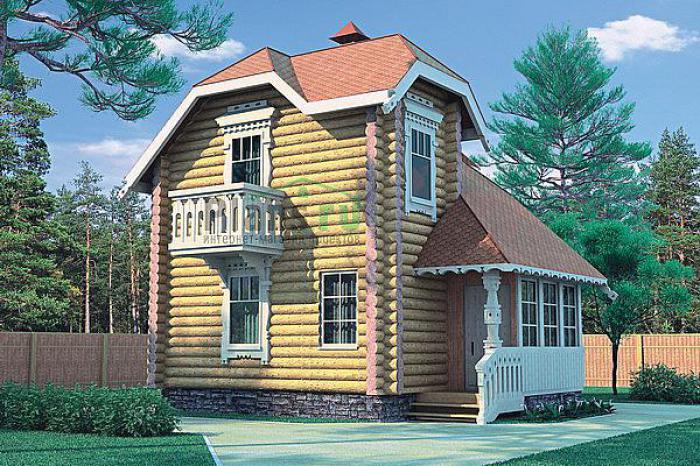 Проект дома Деревянный загородный дом с мансардой 10-85 Визуализация фасада